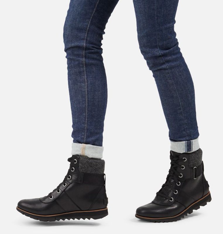 Sorel Dam Snörstövlar Svarta - Harlow™ Conquest Låga - WAL-468795